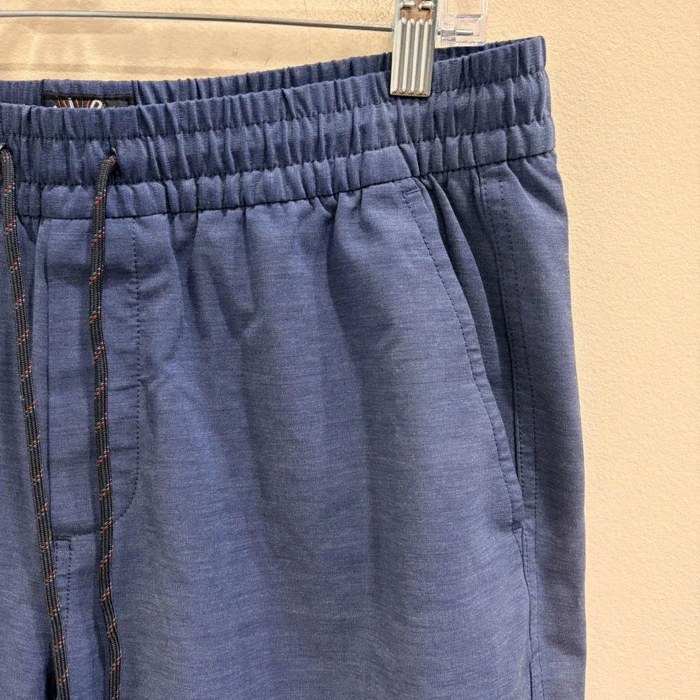 Faherty Mens All Day Short Blue Heathered Elastic Waist Stretch Large Gorpcore
